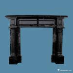 Black Marble Fireplace Hearth , Indoor Marble Fire Surround High Hardness