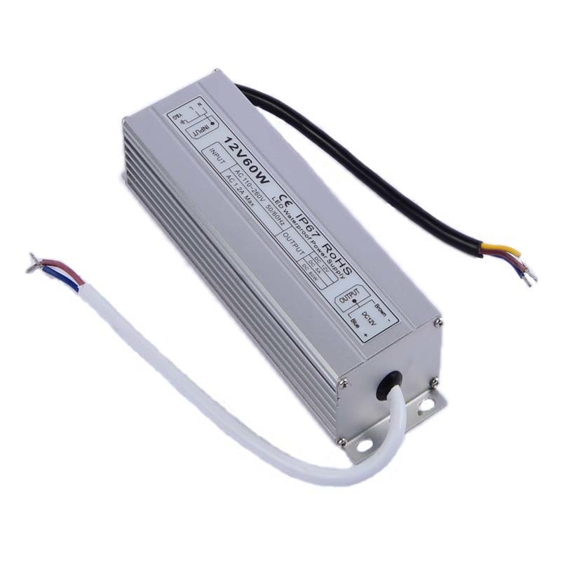 Power supply for led display 12v 60w IP67 LED transformer Adapter for Strip Light