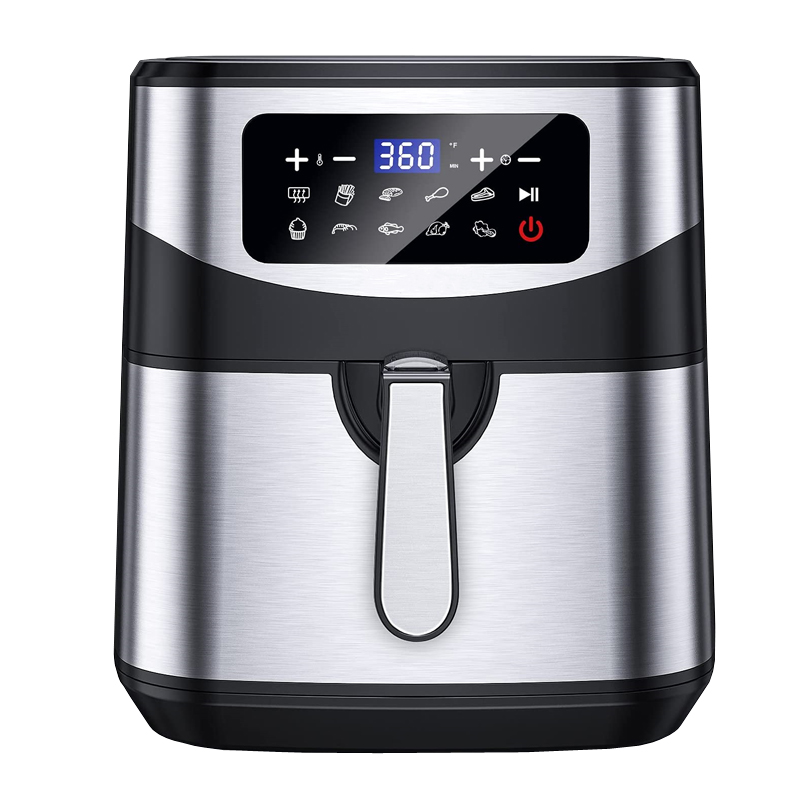 7L With Window Stainless Steel Air Fryer Oven Led Touch Screen For 12 Presets Easy Clean 1800w Home