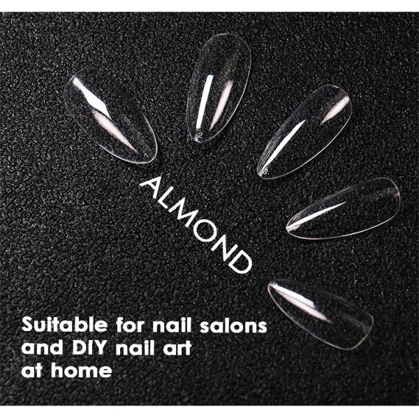 Acrylic Easy Tapered Long Clear XL XXL XXXL Straight No Non C Curve Square Nail Tips Stiletto Nail Tip Full Coverage