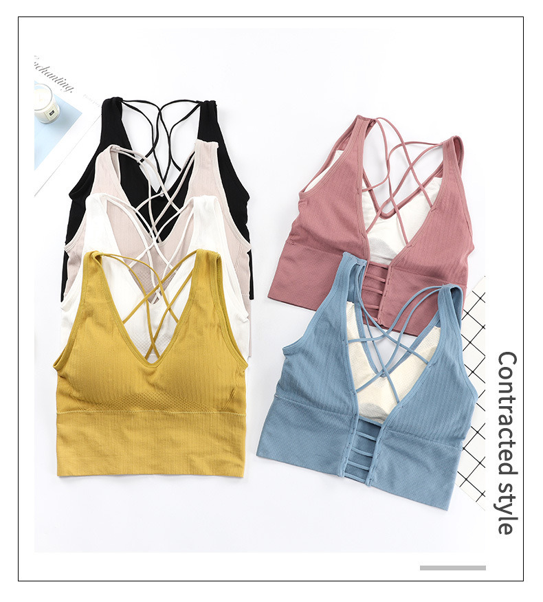 Comfortable Cotton Underwear, Breathable and Removable Foam Pad Sports Bra Lingerie
