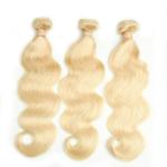7A Body Wave Blonde Brazilian Curly Hair 613 Colored Hair Extensions No Chemical