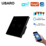 EU 86 Type 2Gang Tempered Glass Smart WI-FI Switch Control Compatible with Voice