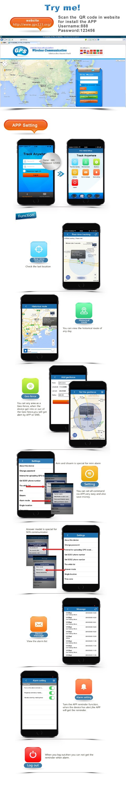 Multiple tracking system /chip gps tracker power bank and anti-lost alarm for door car warehouse