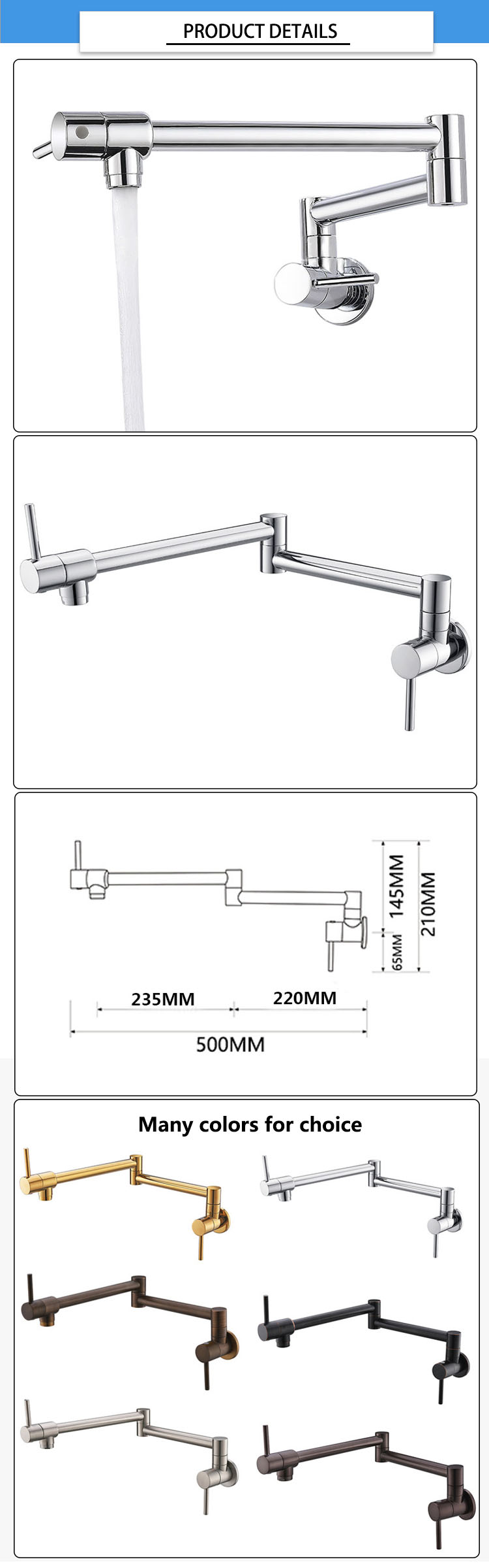Hot And Cold Mixer 360 Rotate 35mm Foldable Kitchen Faucet