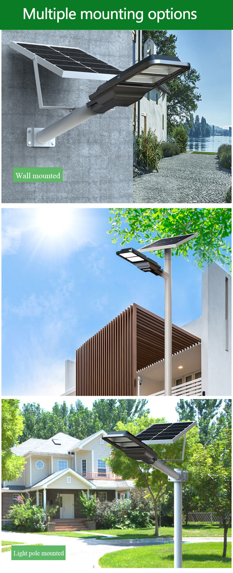 100W Outdoor Solar Street Lamp Type C Waterproof Powered LED Light