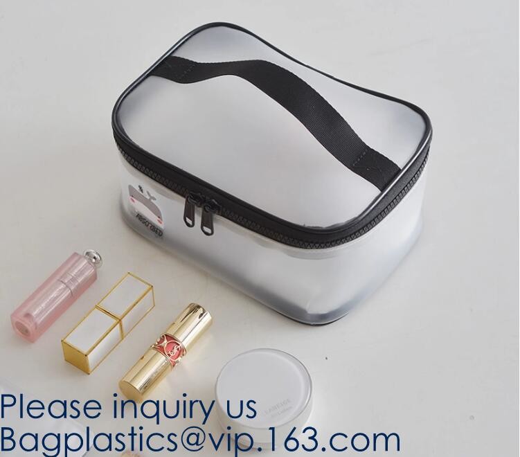 Small Clear PVC Waterproof Bag with Zipper Closure, Mini Portable Transparent Plastic Organizer Pouch for Cosmetic, Make