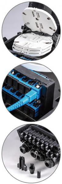 96 Core 4 Into 24 Out Multicore Joint Fiber Optic Closure Enclosure Outdoor IP68 1 X 16 PLC Splitter Support