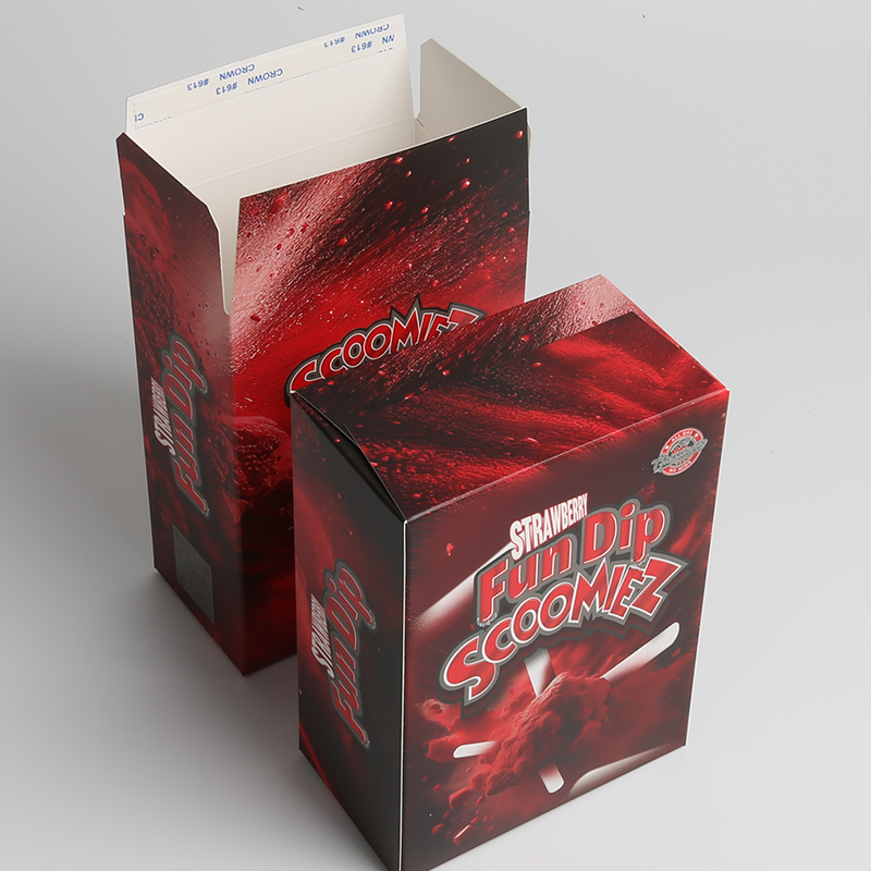 Custom Lightweight Paper Snacks Packaging Box With Straight Tuck End Design