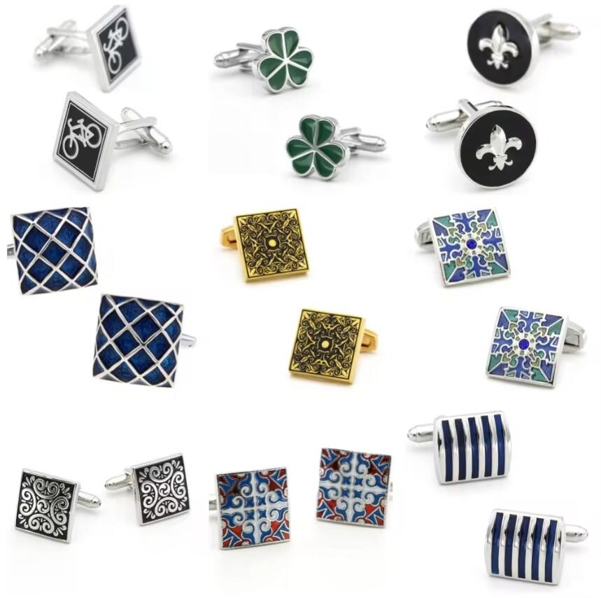 Men Sublimation Cufflinks Set Personalised For Wedding Party