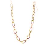 Colorful O-Chain Charm 14K Gold-Plated Chain Link Necklace for Women