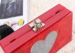 Wedding Hard Case Acrylic Clutch Bags , Ladies Red Clutch Bag With Silver Heart