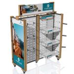 Retail Store Wooden Display Stand Rotating Display Rack Boutique Clothing Racks