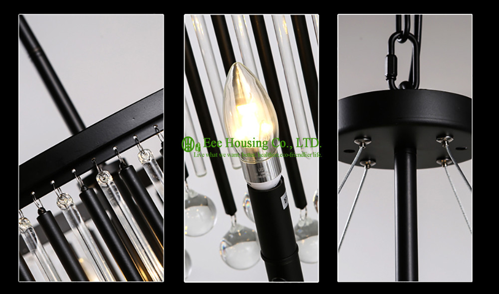 Crystal chandeliers pendant lights retro suspended ceiling lighting interior residential led candle light ceiling Lamp