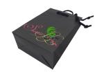 Pink / Black Paper Shopping Bags Disposable Retail Paper Bags With Handles