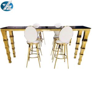 China Round Back High Stool Bar Pub Table Chair Set Stainless Steel wholesale