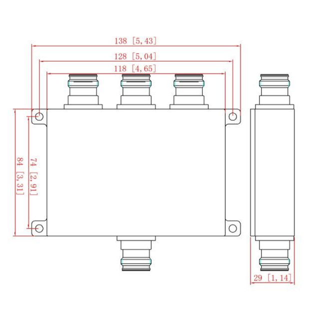 350-520MHz 3 Way 4.3-10 Female Wilkinson Power Divider
