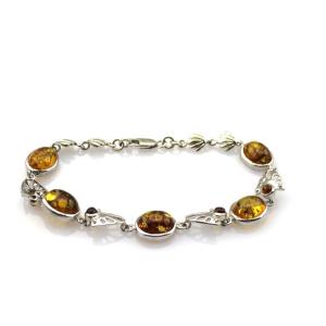 China Gemstone Jewelry 925 Silver 8x10mm Oval Citrine Link Tennis Bracelet (SB7001) wholesale