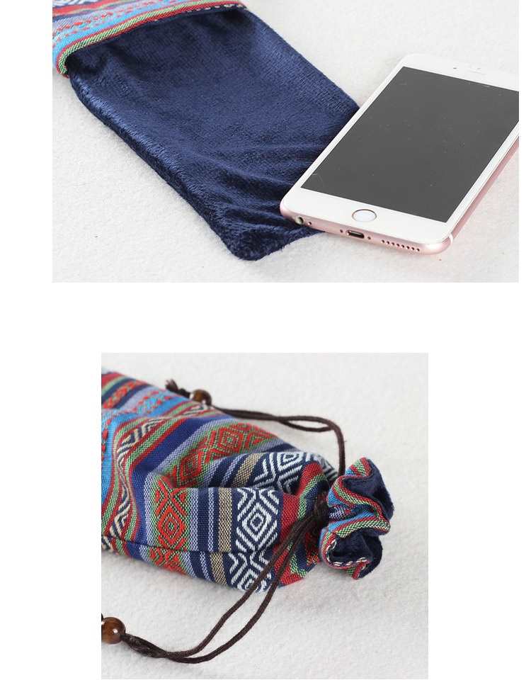 Anti - Scratch Lipstick Makeup Bag , Patterned Small Drawstring Bags