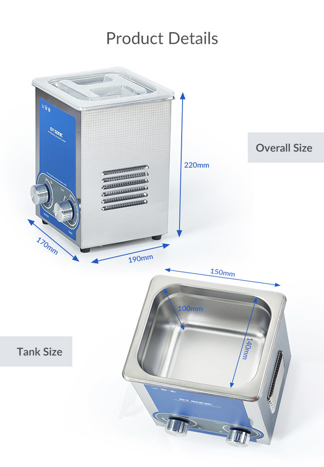 GT SONIC P2 Small Ultrasonic Cleaner