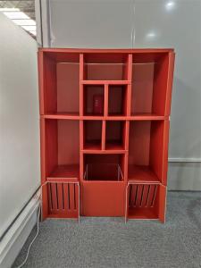 China Red Anti Virus Corrugated Plastic Display Leiser Cardboard Wall Shelves wholesale