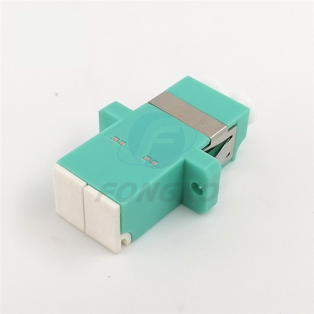 Fireproof Blue Duplex Fiber Optic Adapter LC DX OM3 With Shutter
