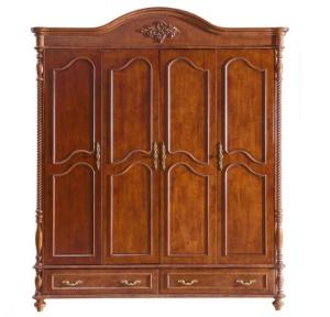 China latest 4 door bedroom wardrobe solid wood wardrobe design wholesale