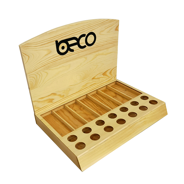 Customized Wooden Display Stand Lipstick Counter Display Rack for Specialty Store