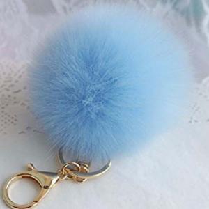 China Hot sale pom pom custom fur ball keychain for handbag bag decoration wholesale