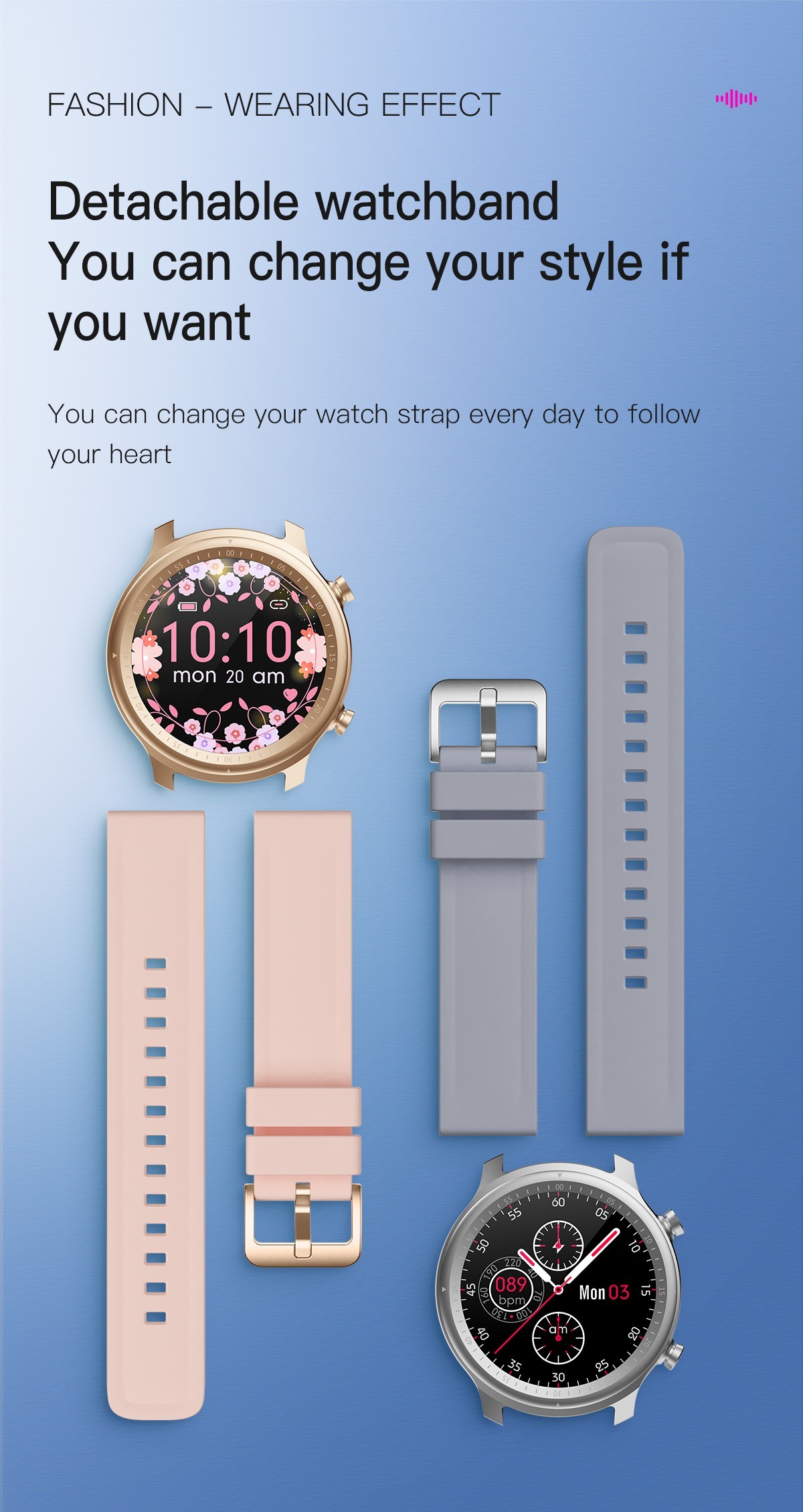 Answer Call Round Face Smartwatches 170mAh TFT Touch Screen Wrist Watch