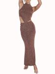 Autumn Winter Girls' Dresses Knitted Halter Slim Sleeveless Street Slim Suit
