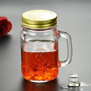 China ISO14001 Glass Storage Bottles Crackproof Country Fair Mason Jar Mugs 5.25in wholesale