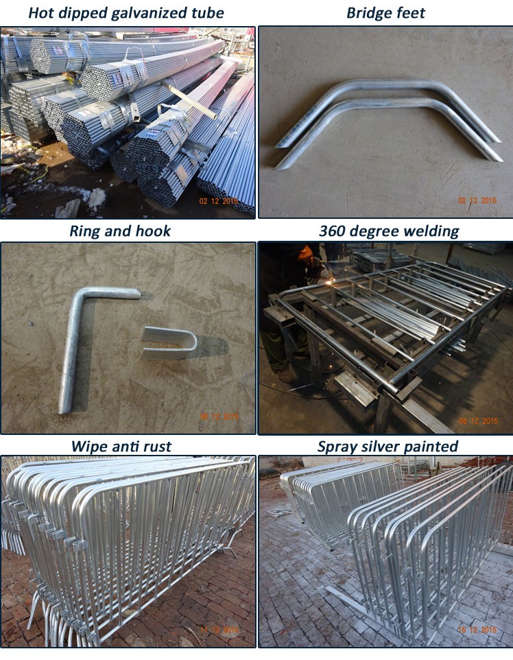 high quality galvanized powder painted concert crowd control barrier RAL 3020 color
