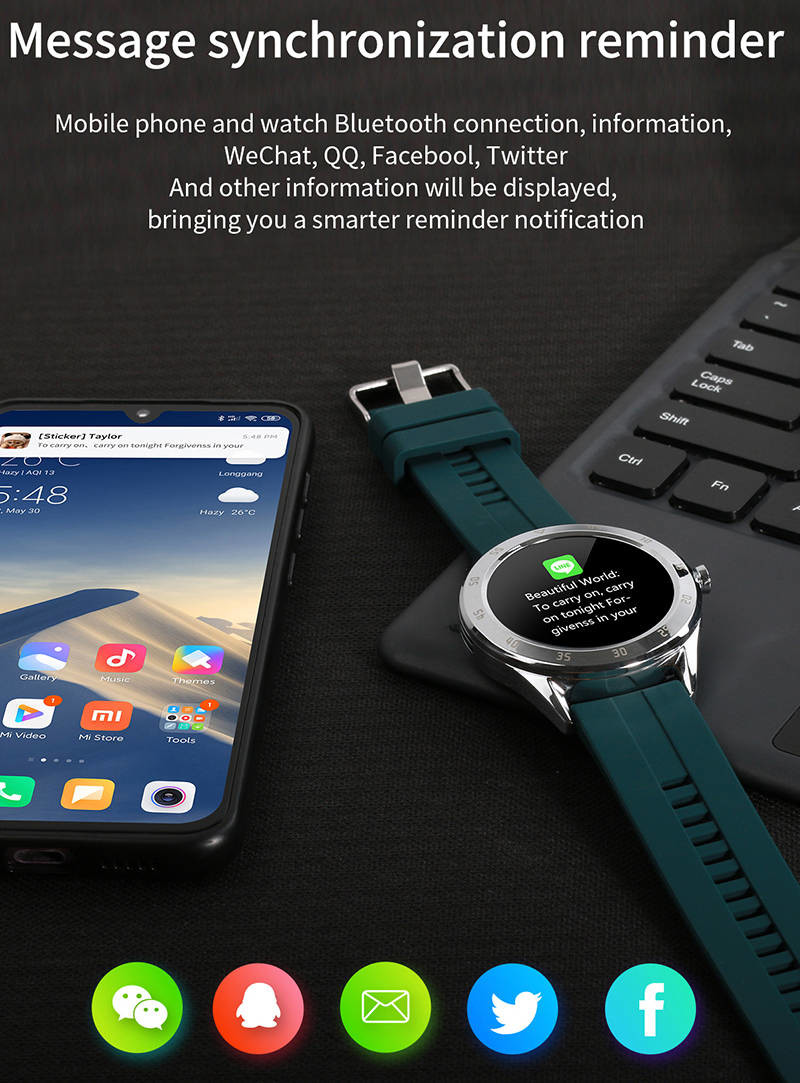 1.54 Inch Full Touch Fitness Smartwatch Full Touch Fitness Tracker 200mAhWith Weather Push
