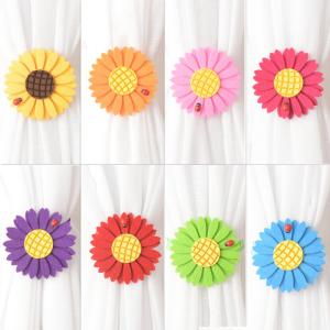 China Sunflower binding curtain accessories holders Decorative Magnetic Curtain Buckle wholesale