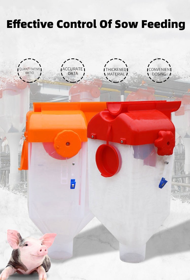 Pig Feeding Line Automatic Feed Dispenser 8L Transparent Auto Hog Feeder