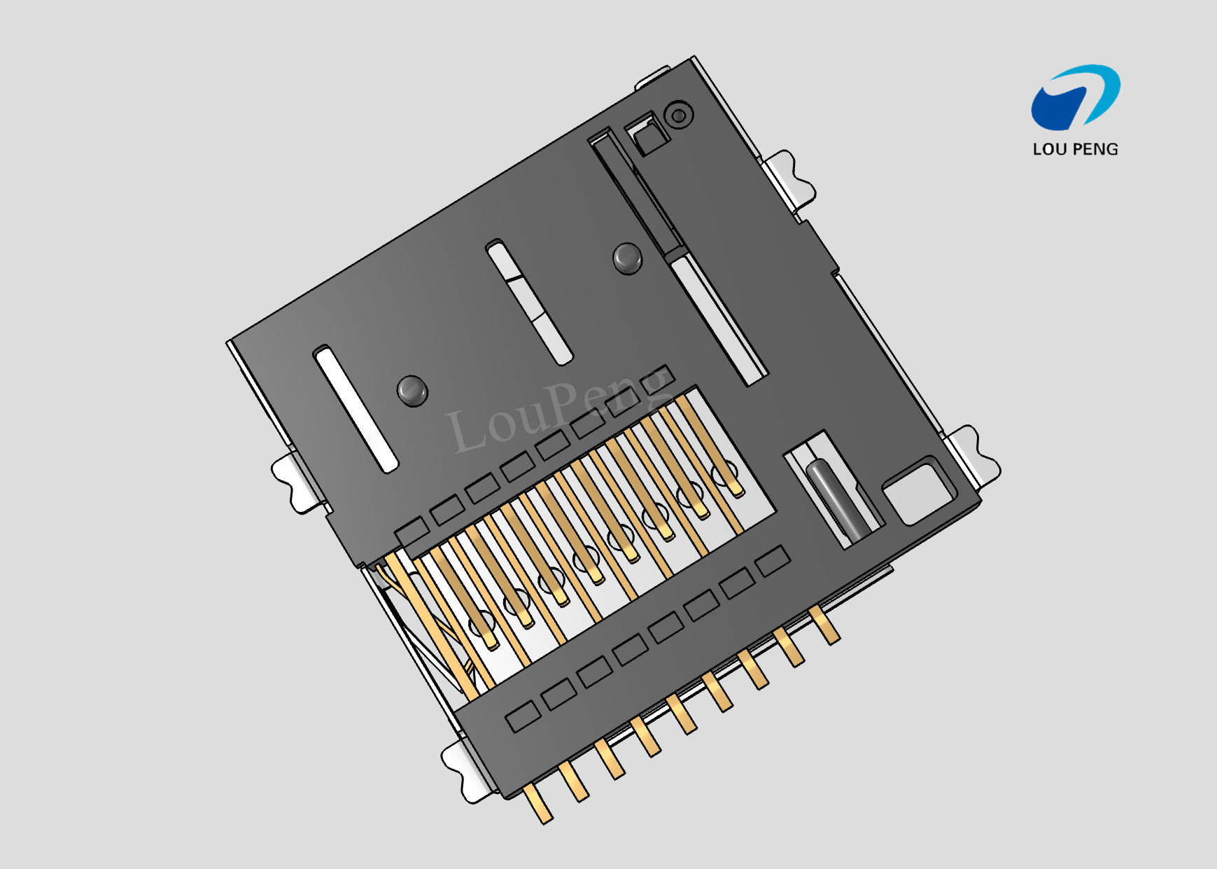 Micro SD Card Connectors, Secure Digital Compatible Card, 9 Position, Surface Mount, Right Angle