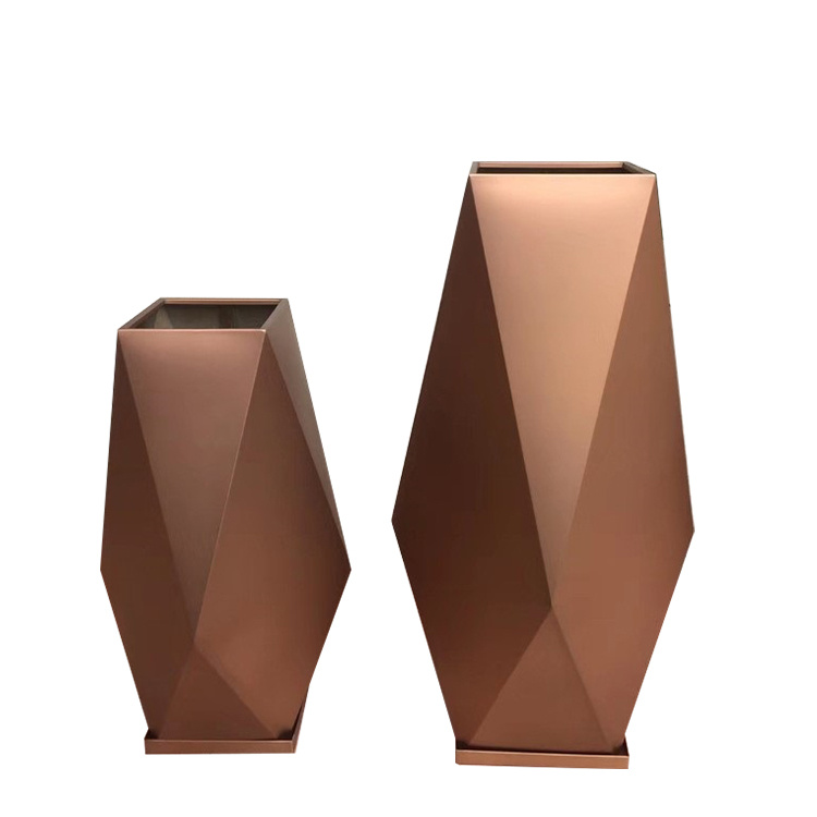 Support custom metallic irregular flower pot planters