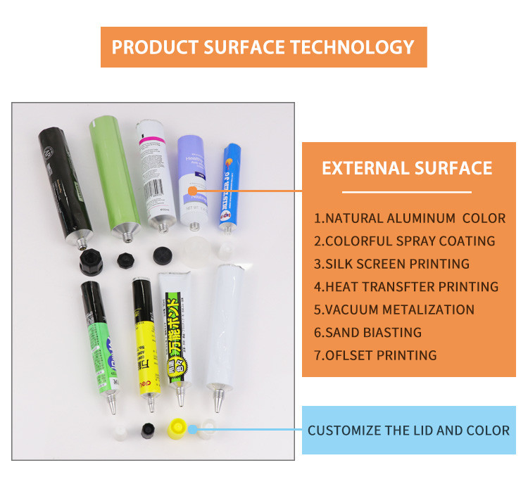 25ml 30ml 50ml Aluminum Cosmetic Tubes Toothpaste Tubes With Screw Tops