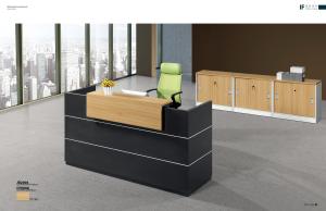 China Black Wood Office Reception Table , Modern Reception Furniture Customized wholesale