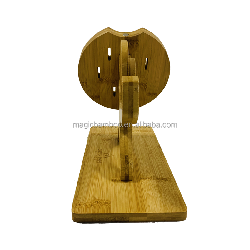 Bamboo Wood Kitchen Soldier Shield Shape Knife Holder Knife Block Holds 6 Knives