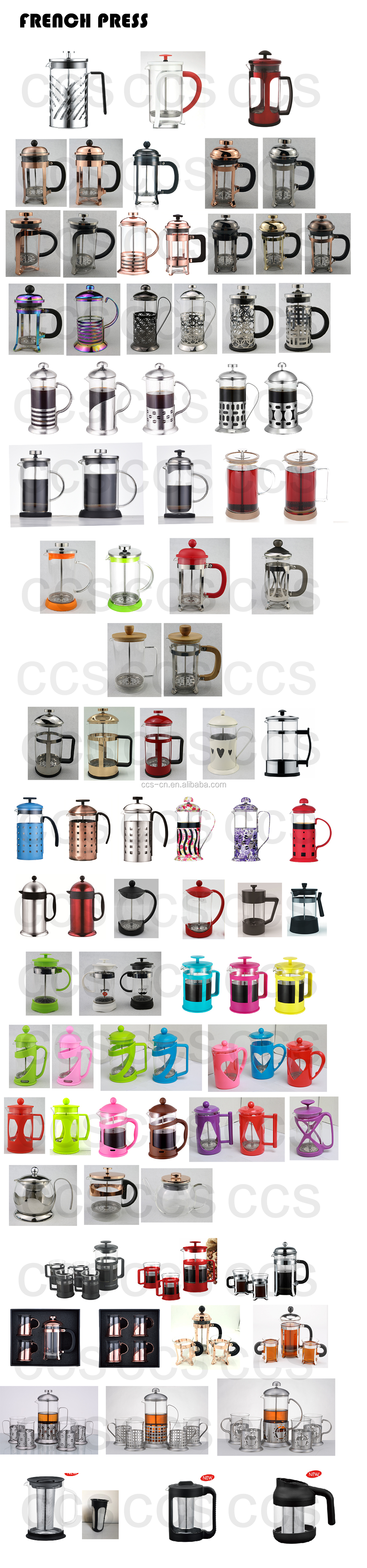 Stainless Steel Frame Portable Coffee Makers High Borosilicate Glass Coffee Press Bamboo French Press With Bamboo Handle