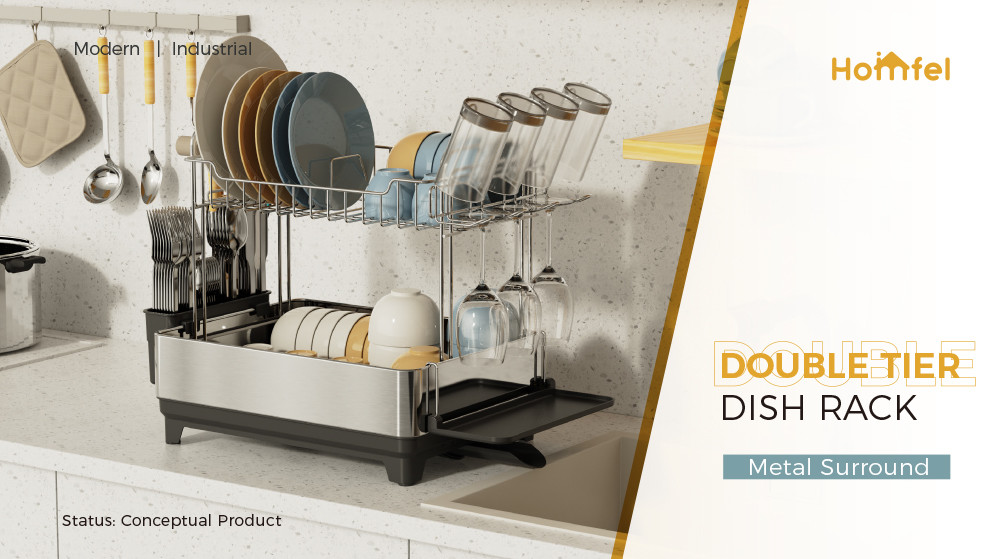 Rectangle Stainless Steel Detachable Dish Rack For Organizing