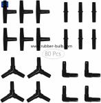 Aquarium Airline Tubing Connectors Black Plastic,Standard 3/16" Air Tubing