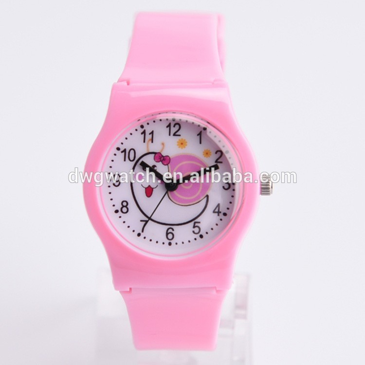 Pink Color Kids Waterproof Watch China / Japan Movt For Birthday Gift