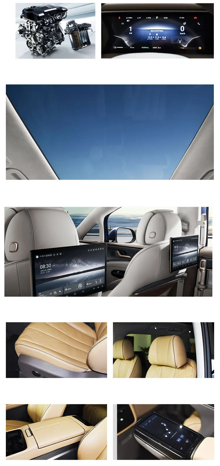 2022 Black/Blue Auto Denza Dnine Dm-I Electric Car 945 Luxury Plug-In Hybrid Medium Mpv