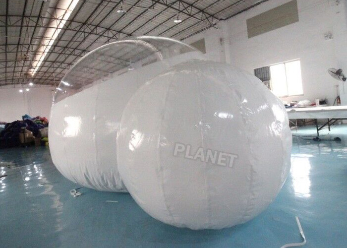 Half Clear 4m Dome Inflatable Bubble Lodge With Silent Blower