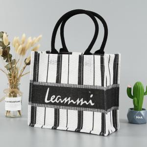 China Eco Friendly Printed Cotton Webbing Handle Jute Tote Bags wholesale