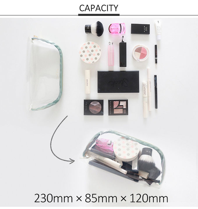 Wholesale Factory Direct Sell Blank Transparent Waterproof Zipper Makeup Bag