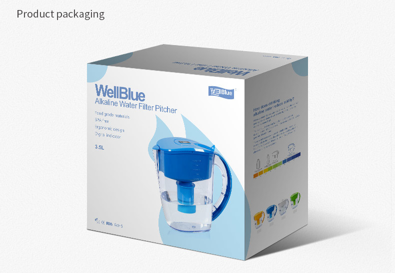 BPA Free Alkaline Water Pitcher Filter Jug , Mineral Alkaline Water Pot Durable